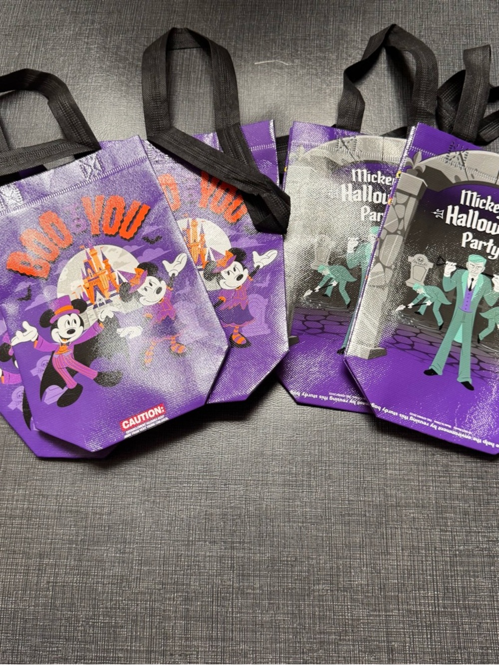 Disney Purple & Orange Mickey Halloween Trick-or-Treat Tote Set (5 total)